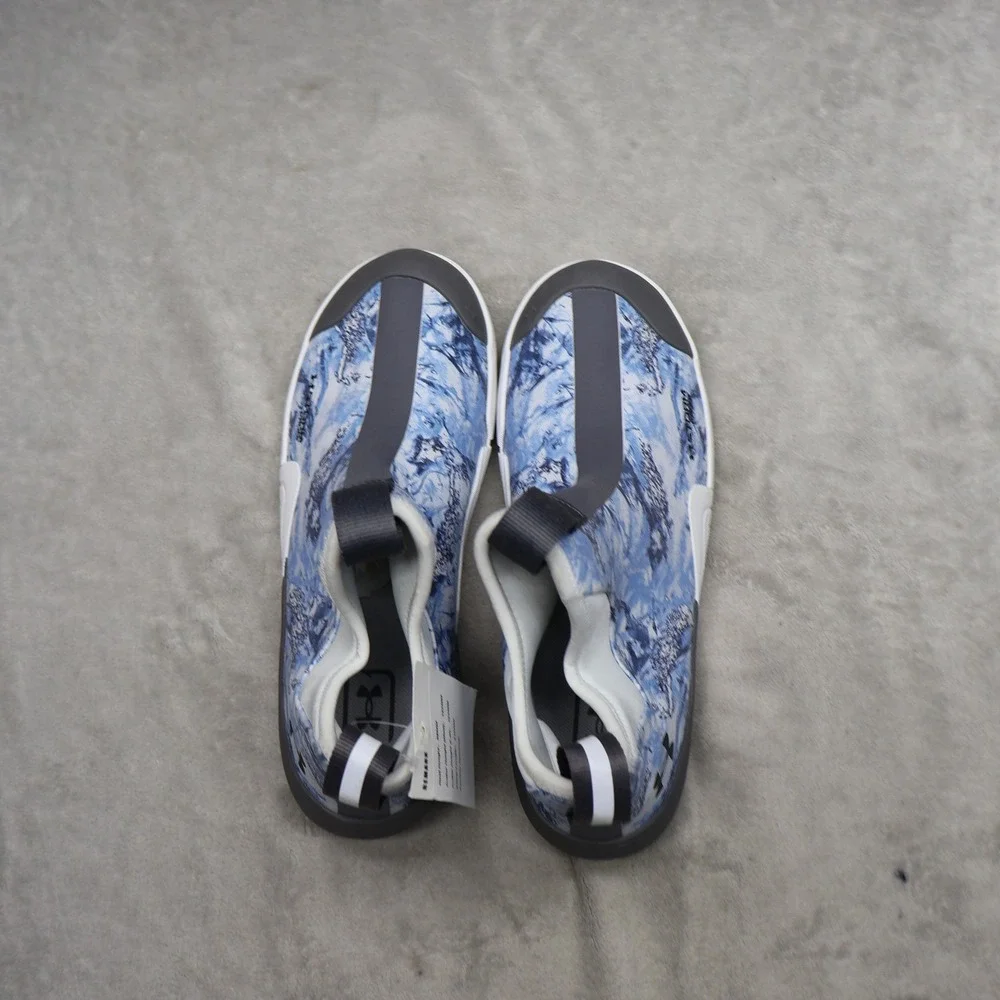 Under‎ Armour Mens 9 Deck Boots Blue Camo Shoreman Waterproof Fishing Ankle NEW